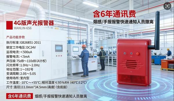 万霖烟感联动声光报警器为武汉汉阳区物流仓储中心构建秒级火灾警示防线 武汉汉阳区物流仓储中心万霖烟感联动声光报警器应用