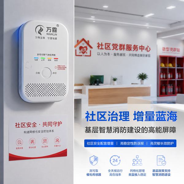 铁门关燃气站家用燃气报警器煤气罐 铁门关燃气站万霖家用燃气报警器应用