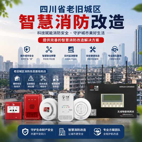 老旧小区喷淋状态监测单元项目实拍 — 雅安老旧小区智慧消防改造工程现场