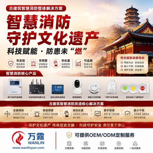 中山文博单位安保科古建筑智慧消防改造项目应用现场 中山文博单位安保科古建筑智慧消防改造项目部署现场 — 无线物联感知设备隐蔽安装运行
