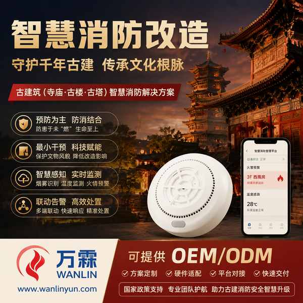 鞍山石窟寺管理方古建筑智慧消防改造项目部署现场 — 无线物联感知设备隐蔽安装运行