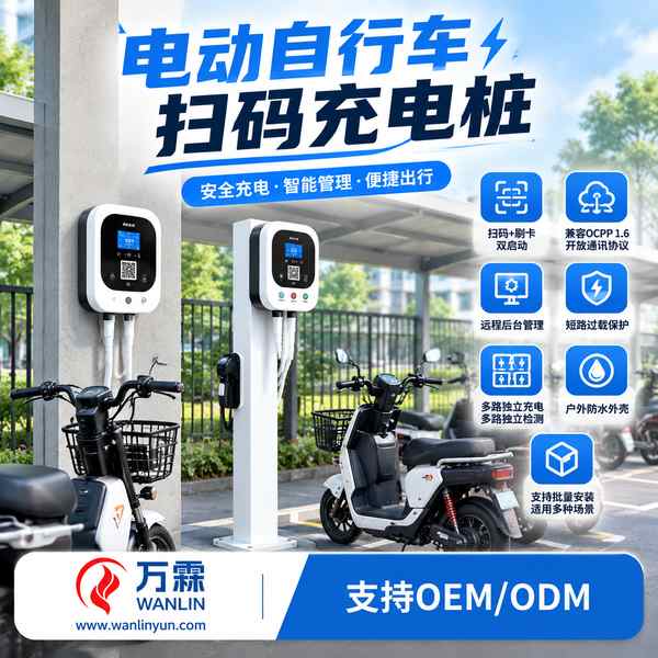 固原员工宿舍管理方两轮电动车扫描充电桩配置现场 — 云平台管理与多路数充电